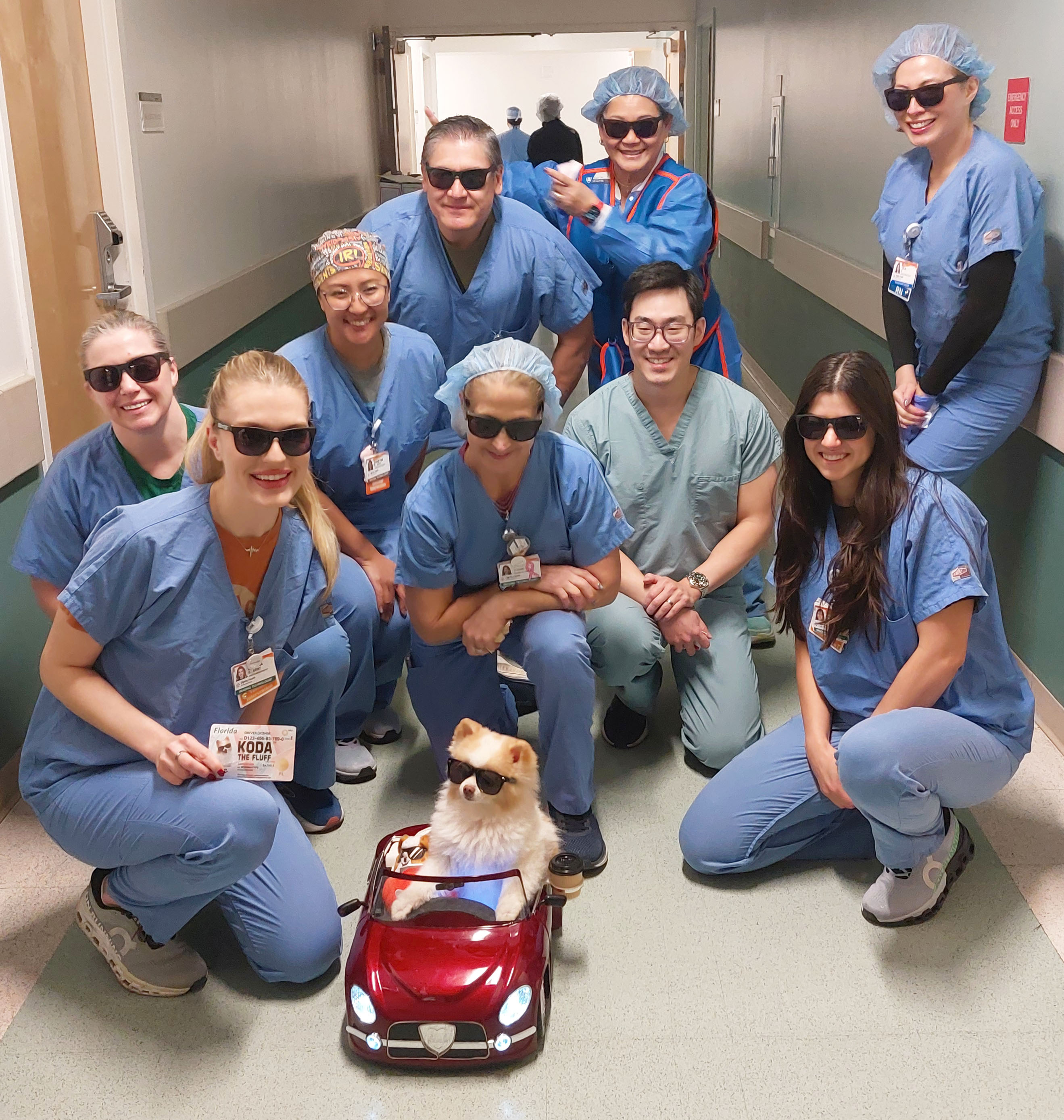 Koda with Surgical team
