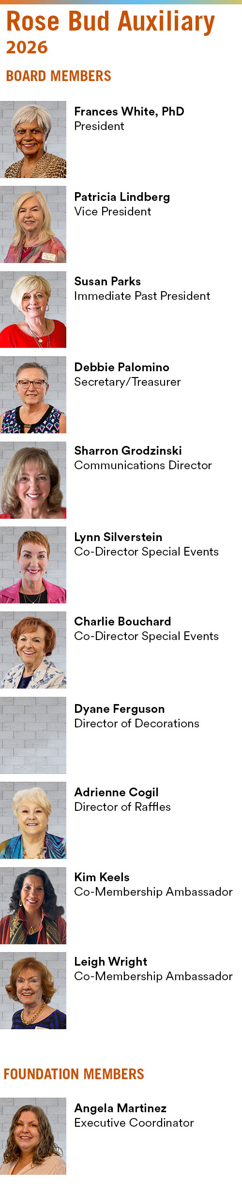 2026 Rose Bud Auxiliary Board Members